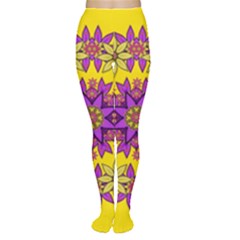 Fantasy Flower Wreath With Jungle Florals Women s Tights