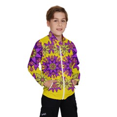 Fantasy Flower Wreath With Jungle Florals Windbreaker (kids) by pepitasart