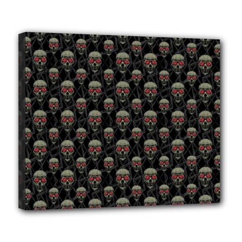 Skulls Motif Pattern Deluxe Canvas 24  X 20   by dflcprints