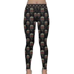 Skulls Motif Pattern Classic Yoga Leggings by dflcprints