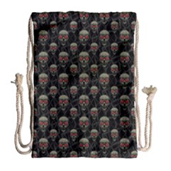 Skulls Motif Pattern Drawstring Bag (large) by dflcprints