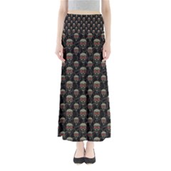 Skulls Motif Pattern Full Length Maxi Skirt by dflcprints