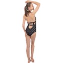 Skulls Motif Pattern Halter Front Plunge Swimsuit View2