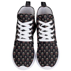 Skulls Motif Pattern Women s Lightweight High Top Sneakers