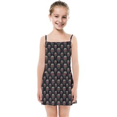 Skulls Motif Pattern Kids Summer Sun Dress