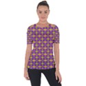 Purple Yellow Swirl Pattern Short Sleeve Top View1