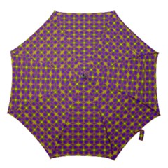 Purple Yellow Swirl Pattern Hook Handle Umbrellas (large) by BrightVibesDesign