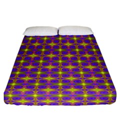 Purple Yellow Swirl Pattern Fitted Sheet (california King Size) by BrightVibesDesign