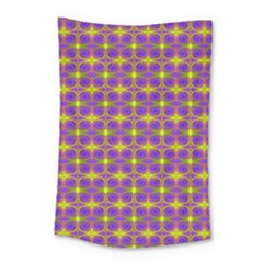 Purple Yellow Swirl Pattern Small Tapestry by BrightVibesDesign