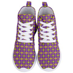 Purple Yellow Swirl Pattern Women s Lightweight High Top Sneakers by BrightVibesDesign