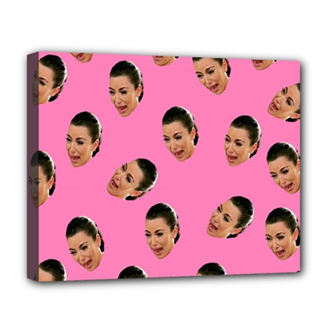 Crying Kim Kardashian Deluxe Canvas 20  X 16   by Valentinaart