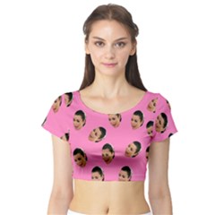 Crying Kim Kardashian Short Sleeve Crop Top by Valentinaart