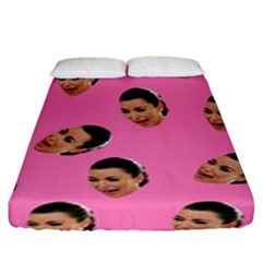 Crying Kim Kardashian Fitted Sheet (king Size) by Valentinaart