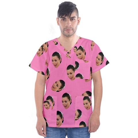 Crying Kim Kardashian Men s V-neck Scrub Top by Valentinaart