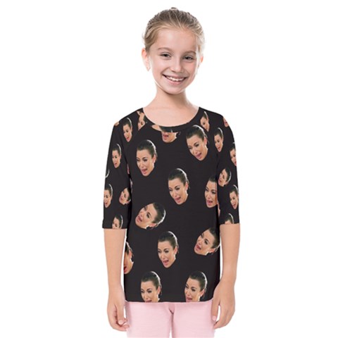 Crying Kim Kardashian Kids  Quarter Sleeve Raglan Tee by Valentinaart