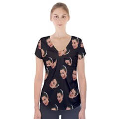 Crying Kim Kardashian Short Sleeve Front Detail Top by Valentinaart