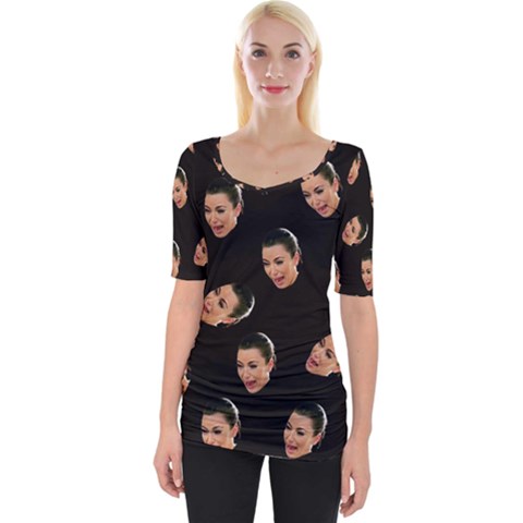 Crying Kim Kardashian Wide Neckline Tee by Valentinaart