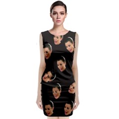 Crying Kim Kardashian Sleeveless Velvet Midi Dress