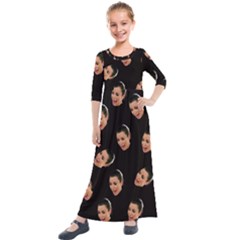 Crying Kim Kardashian Kids  Quarter Sleeve Maxi Dress