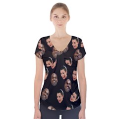 Crying Kim Kardashian Short Sleeve Front Detail Top by Valentinaart