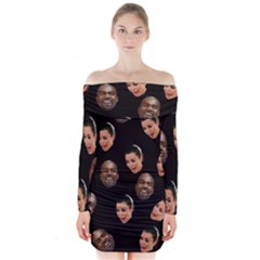 Crying Kim Kardashian Long Sleeve Off Shoulder Dress by Valentinaart