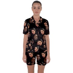 Crying Kim Kardashian Satin Short Sleeve Pyjamas Set by Valentinaart