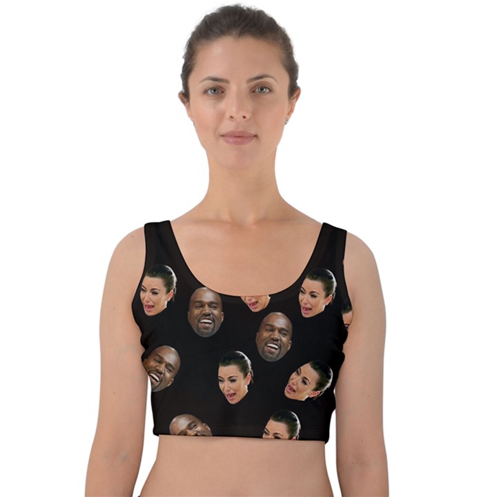 Crying Kim Kardashian Velvet Crop Top