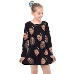 Crying Kim Kardashian Kids  Long Sleeve Dress by Valentinaart