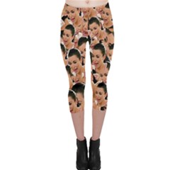 Crying Kim Kardashian Capri Leggings  by Valentinaart