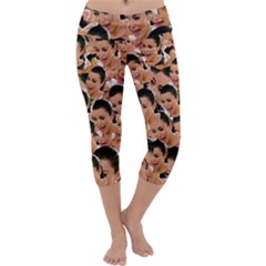 Crying Kim Kardashian Capri Yoga Leggings by Valentinaart