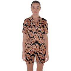 Crying Kim Kardashian Satin Short Sleeve Pyjamas Set by Valentinaart