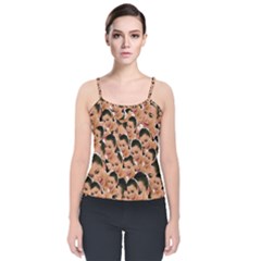 Crying Kim Kardashian Velvet Spaghetti Strap Top by Valentinaart