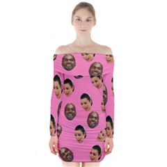 Crying Kim Kardashian Long Sleeve Off Shoulder Dress by Valentinaart