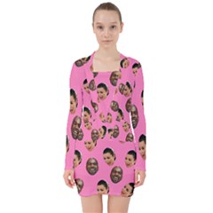 Crying Kim Kardashian V-neck Bodycon Long Sleeve Dress by Valentinaart