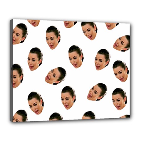 Crying Kim Kardashian Canvas 20  X 16  by Valentinaart