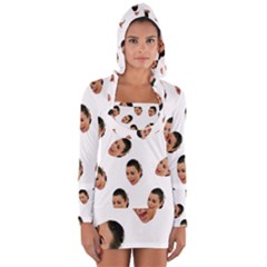 Crying Kim Kardashian Long Sleeve Hooded T-shirt by Valentinaart