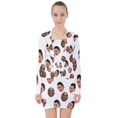 Crying Kim Kardashian V-neck Bodycon Long Sleeve Dress by Valentinaart