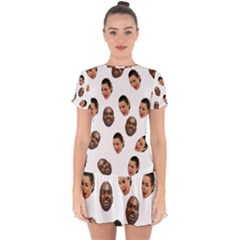 Crying Kim Kardashian Drop Hem Mini Chiffon Dress by Valentinaart