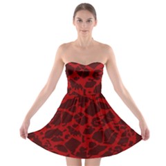 Red Earth Texture Strapless Bra Top Dress