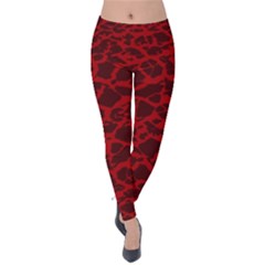 Red Earth Texture Velvet Leggings