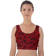 Red Earth Texture Velvet Crop Top by LoolyElzayat