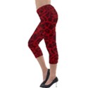 Red Earth Texture Lightweight Velour Capri Leggings  View3