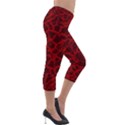 Red Earth Texture Lightweight Velour Capri Leggings  View4