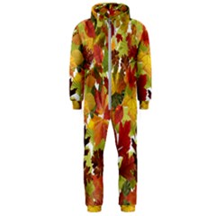 Autumn Fall Leaves Hooded Jumpsuit (men)  by LoolyElzayat