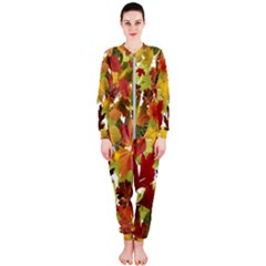 Autumn Fall Leaves Onepiece Jumpsuit (ladies)  by LoolyElzayat