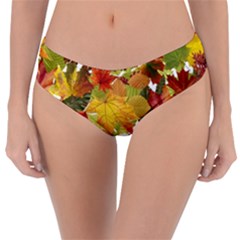 Autumn Fall Leaves Reversible Classic Bikini Bottoms by LoolyElzayat