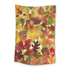 Autumn Fall Leaves Small Tapestry by LoolyElzayat