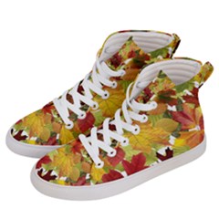 Autumn Fall Leaves Women s Hi-top Skate Sneakers