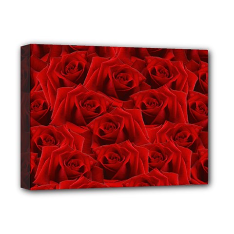 Romantic Red Rose Deluxe Canvas 16  X 12   by LoolyElzayat