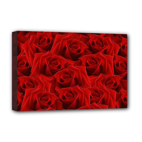 Romantic Red Rose Deluxe Canvas 18  X 12   by LoolyElzayat